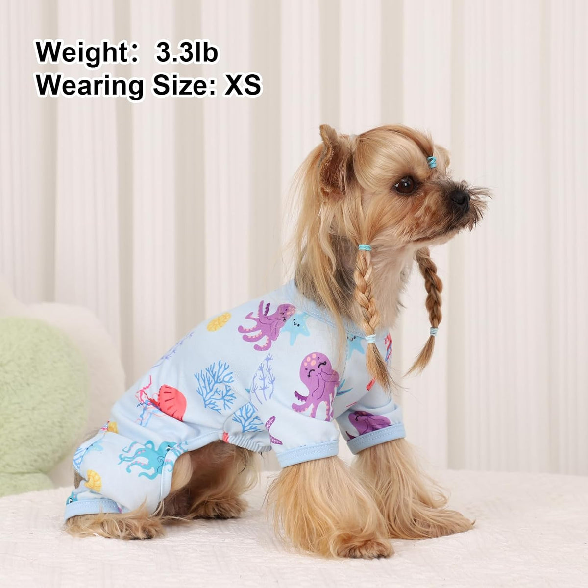 Dog Pajamas Pjs Summer Dog Clothes for Small Dogs Girl - Boy - Small Size Dogs, Soft Stretchy Puppy