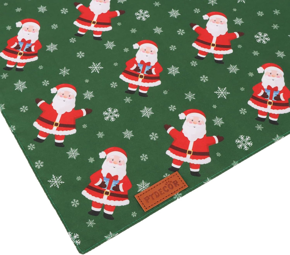 PTDECOR Christmas Dog Bandana, Xmas HOHO Santa Design Reversible Holiday Dog Scarf, Triangle