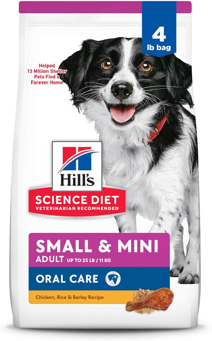 Hill's Science Diet Oral Care, Adult 1-6, Small & Mini Breeds Plaque & Tartar Buildup Support, Dry