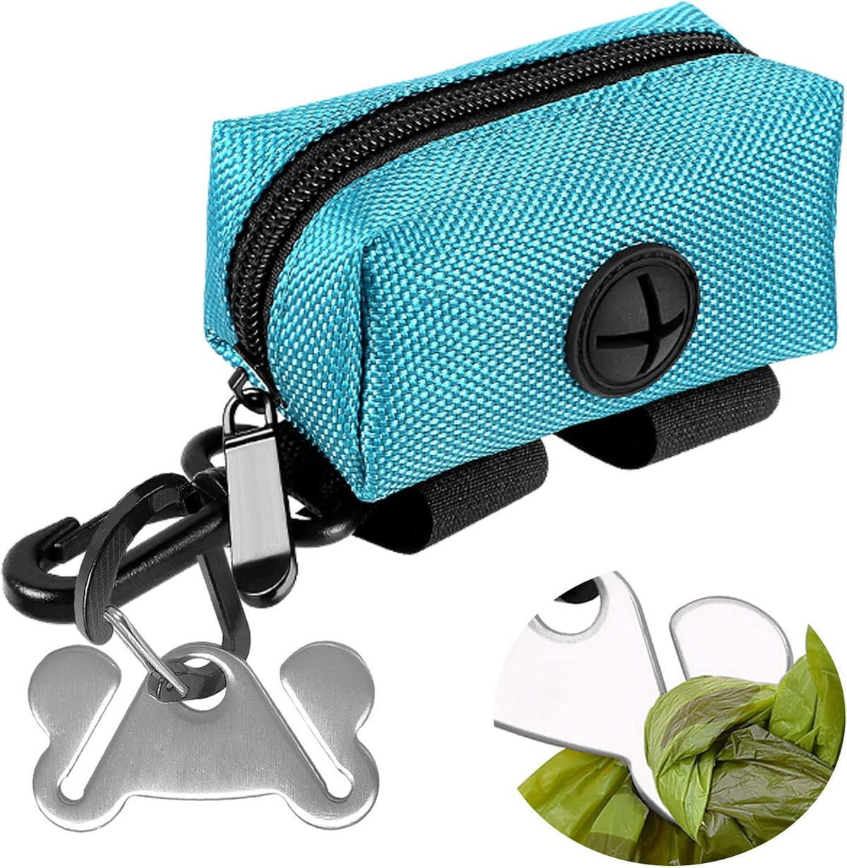 Dog Waste Bag Dispenser Pet Poop Bags Holder for Doggie Waste Bags Dispensers Soft Fabric Zipper