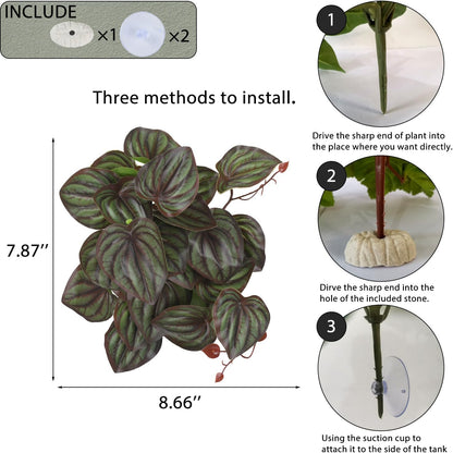 IBWell Fake Reptile Plants for Reptile Terrarium Plants, Reptile Plant Décor, Turtle Tank Plants