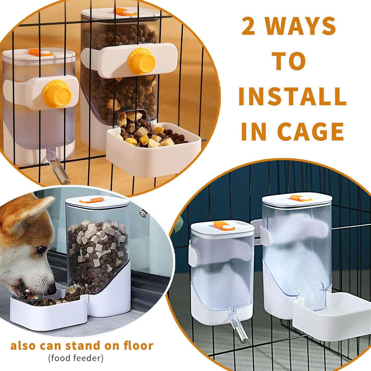Oncpcare 24oz Rabbit Water Dispenser No Drip for Cage, Hanging Automatic Guinea Pig Water Bottle
