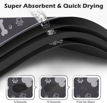 Pet Feeding Mat,Rapid Absorbent Mats for Dog Cat Food, Dog Placemat Water Bowl Mat with Rubber