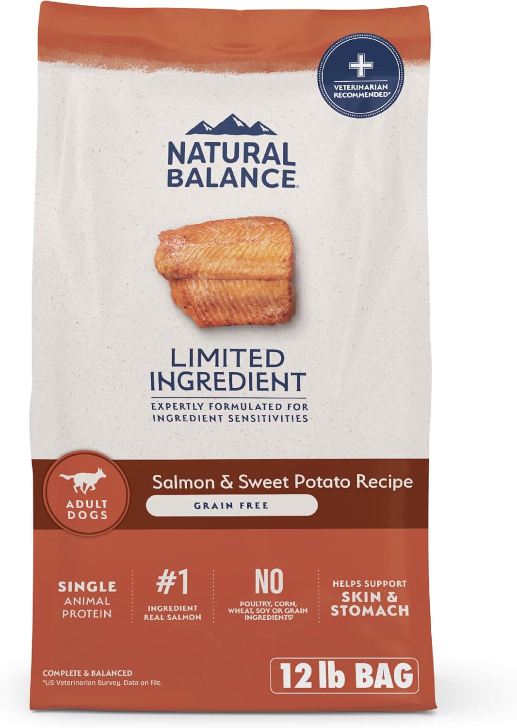 Natural Balance Limited Ingredient Adult Grain-Free Dry Dog Food, Salmon & Sweet Potato Recipe, 12