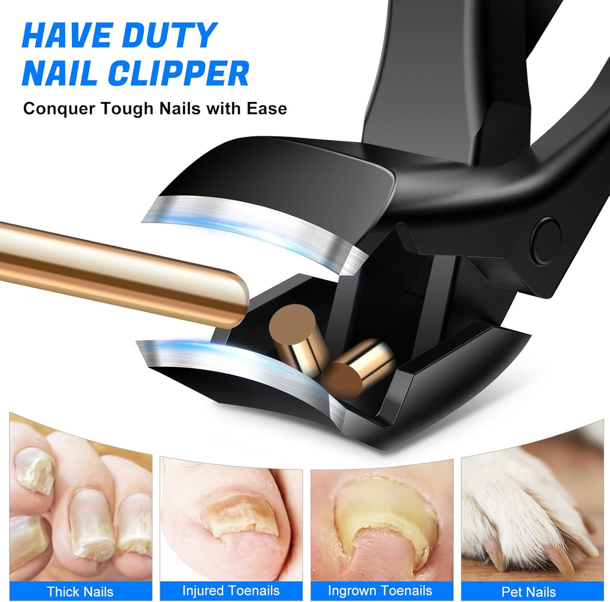 Toenail Clippers for Seniors Ingrown Thick Toenails, 2025 Angled Head Toe Nail Clippers with