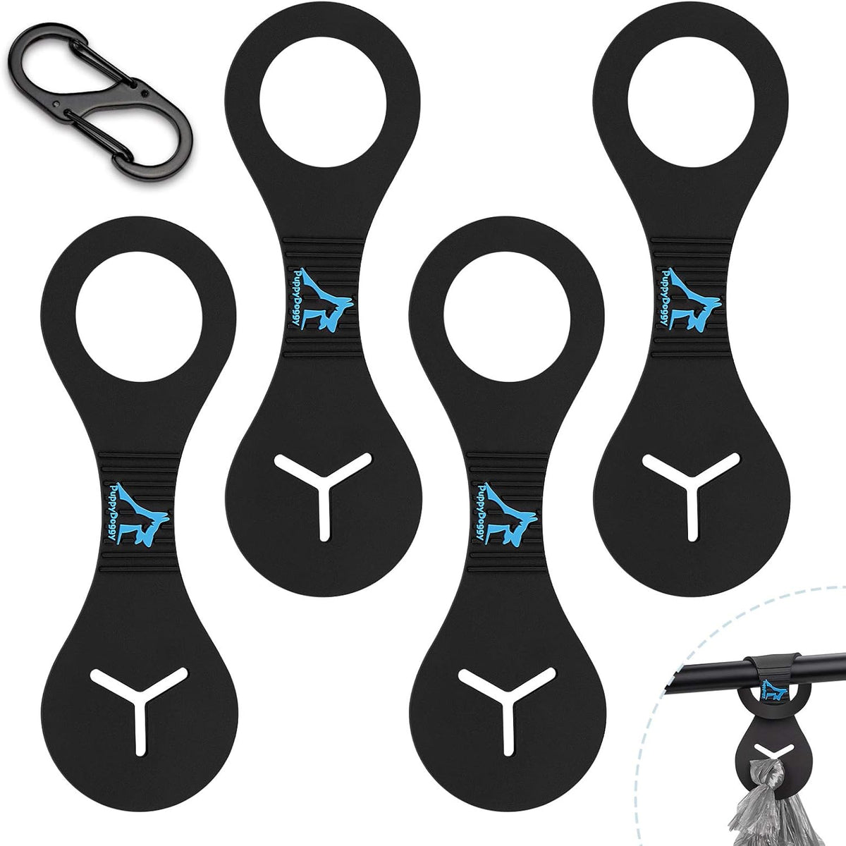 PuppyDoggy Dog Poop Bag Holder for Leash Waste Bag Carrier Dog Poop Bag Dispenser for Walking