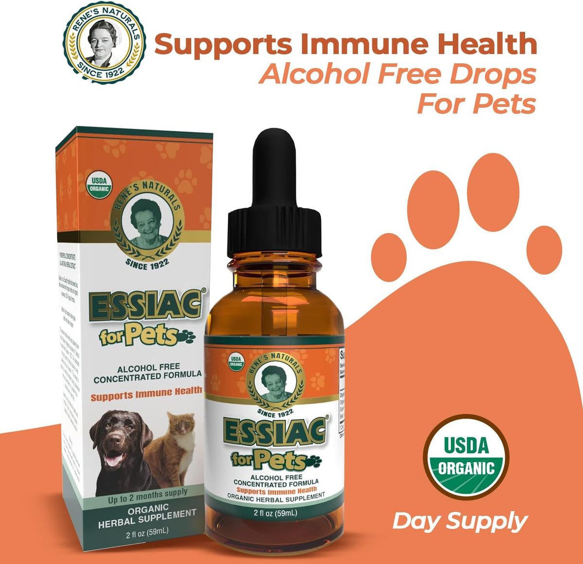 Essiac for Pets | USDA Organic | Daily Drops for Immune Support and Longevity | Pre-Measured