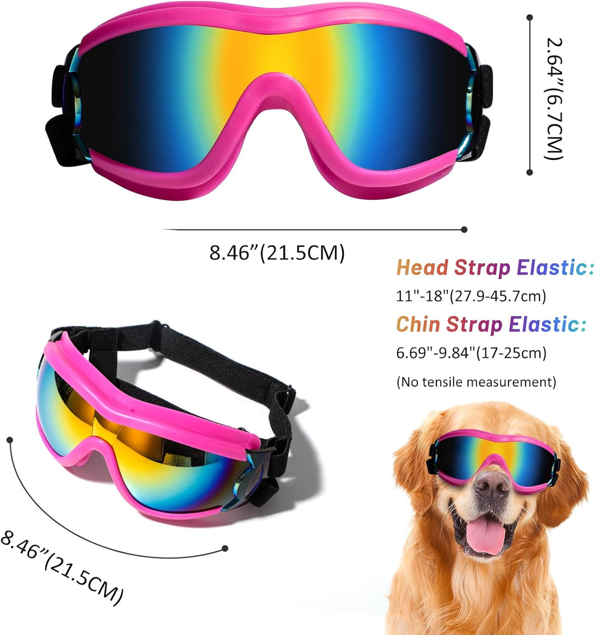 NVTED Dog Sunglasses Goggles, UV Wind Dust Fog Protection Pet Glasses Eye Wear Protection with