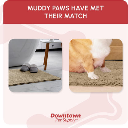 My Doggy Place Microfiber Dog Mat for Muddy Paws, 31" x 20" Oatmeal - Absorbent and Quick-Drying