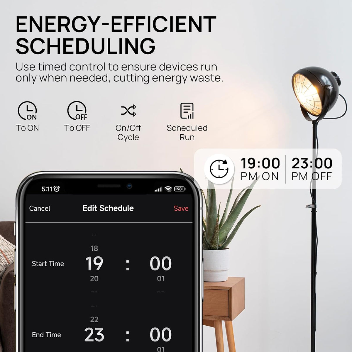 [2 Pack] TURBRO Smart Temperature Controller Heating Cooling, WiFi-Enabled Thermostat with Timer