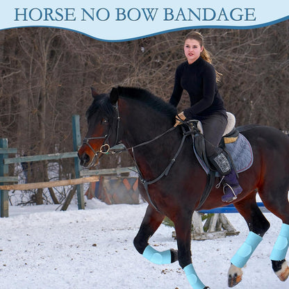 Set of 4 Horse No Bow Bandage 3D Contoured Standing Wrap Bandages Stable Nylon Horse Leg Wraps for