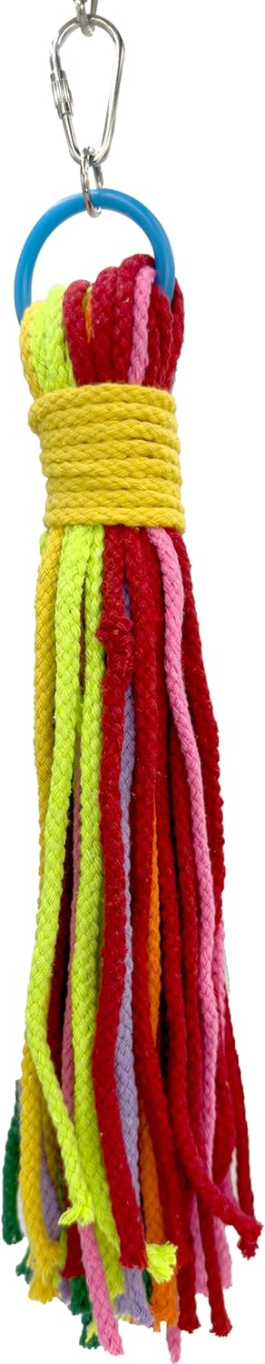 1351 Large Cotton Lace Chewer Bird Toy – Colorful Shredding and Foraging Toy for Parrots, Conures