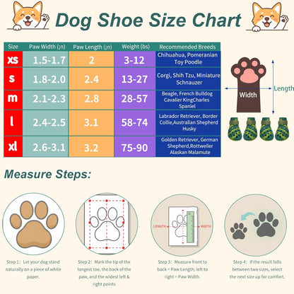 Dog Shoes for Hot Pavement and Snow, Silicone Dog Booties for Small Medium Large Dogs, Waterproof