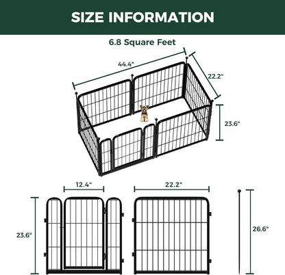 FXW Rollick Unleashed Dog Playpen for Indoor, Yard, RV Camping, 24 inch 6 Panels for Small and