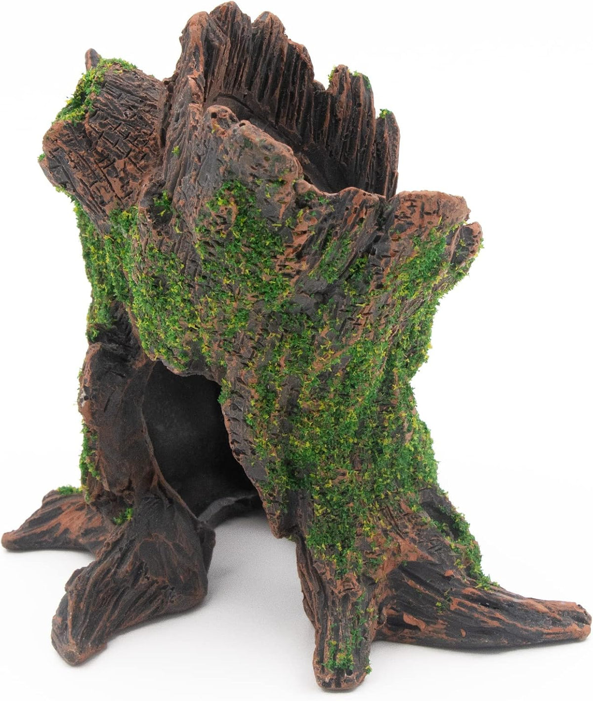AQUA KT Aquarium Landscape Tree Stump Trunk Hollow Betta Cichlid Cave Rocks for Fish Hiding Tank
