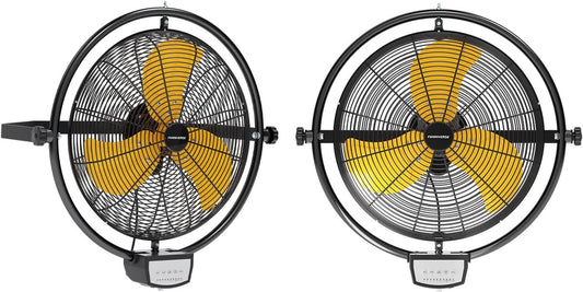 2PCS 20 Inch Wall Metal Fan Pro Remote Control, High Velocity Wall Mount Fans for Commercial