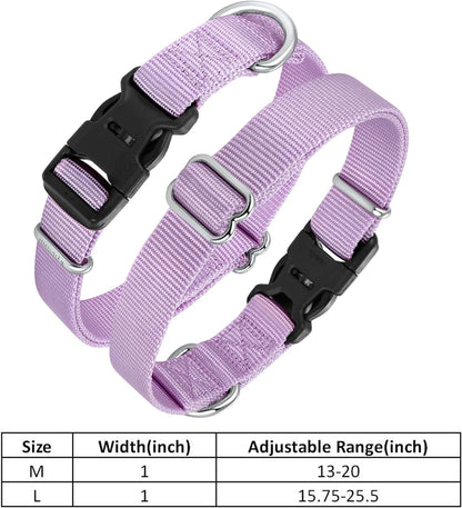 Mikivery Nylon Dog Collar with Quick Release Buckle Soft Adjustable Sturdy for Small Medium Large