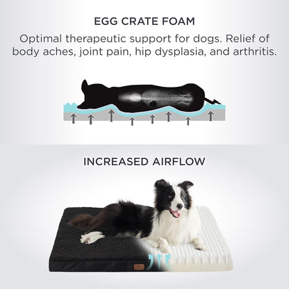 Bedsure XXL Dog Bed for Large Dogs - Orthopedic Flat Giant Pet Beds with Removable Washable Cover