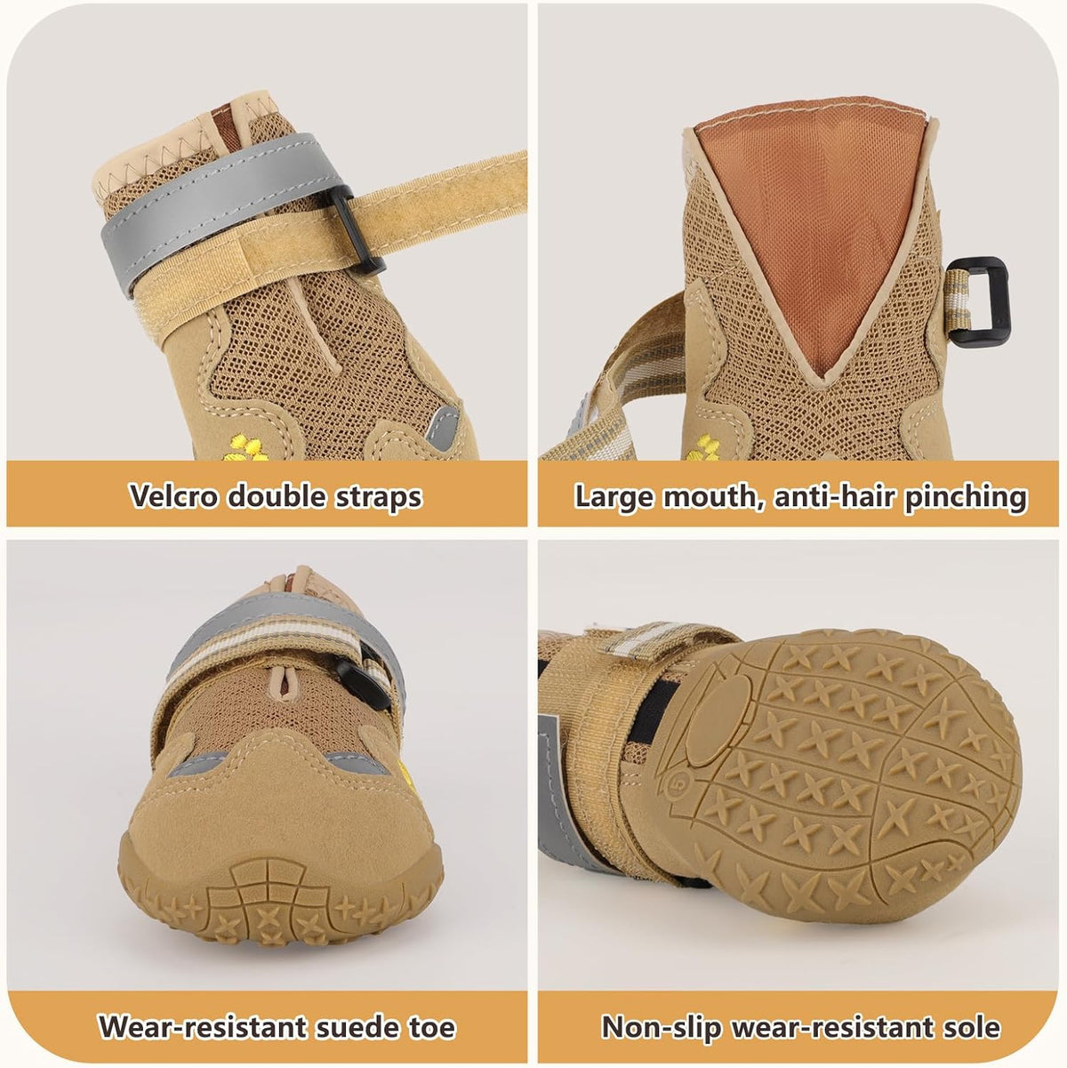 Dog Shoes for Large Medium Small Dog, Mesh Breathable Dog Shoes for Hot Pavement, Anti-Slip Dogs