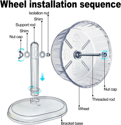 Silent Hamster Wheel, Super-Silent Hamster Exercise Wheels Accessories, Quiet Running Wheels