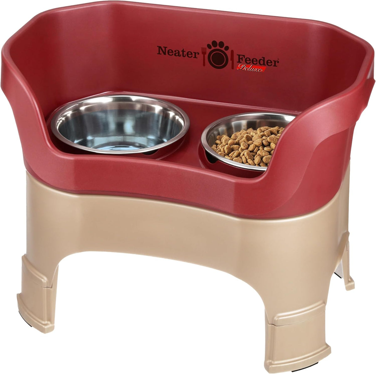 Neater Feeder Deluxe Mess Proof Dog Bowls Elevated for Large Dogs – Made in USA – No Spill Raised