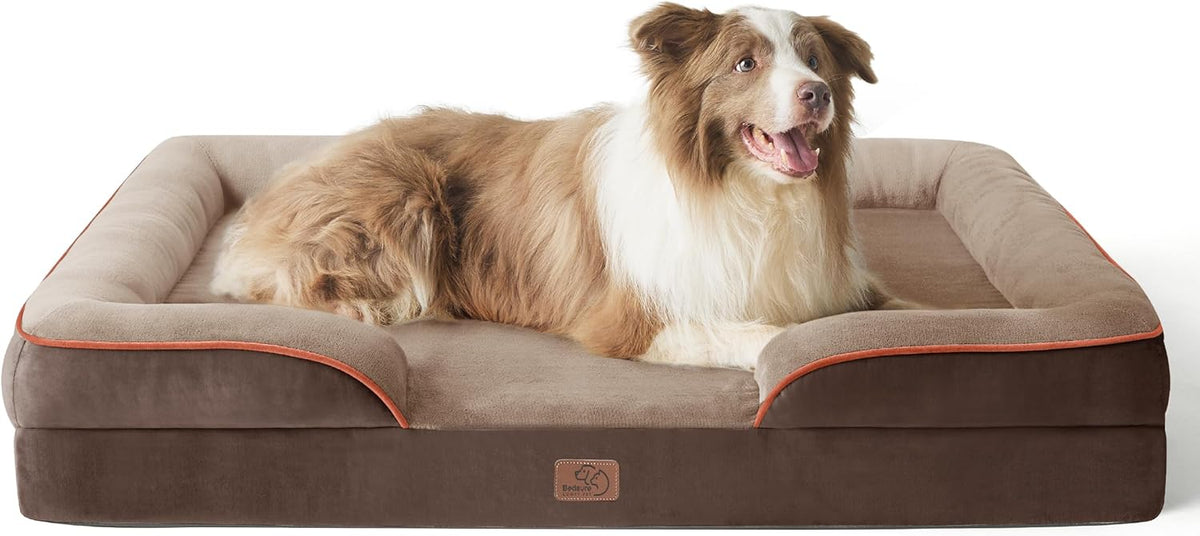 Bedsure L Plus Orthopedic Dog Bed for Large Dogs - Washable Dog Cat Bed Waterproof, L Plus Big