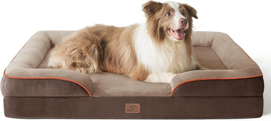 Bedsure L Plus Orthopedic Dog Bed for Large Dogs - Washable Dog Cat Bed Waterproof, L Plus Big