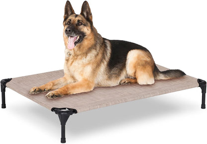 Elevated Dog Bed for Outdoor, Large Raised Dog Cot with Washable Mesh, Cooling Pet Cot Chew Proof