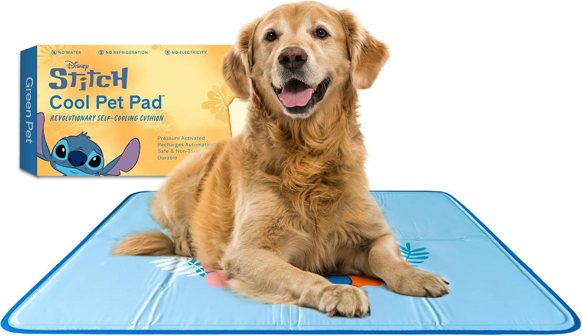 The Green Pet Shop Cool Pet Pad - Large, Disney’s Stitch - Self-Cooling, Pressure Activated Mat for