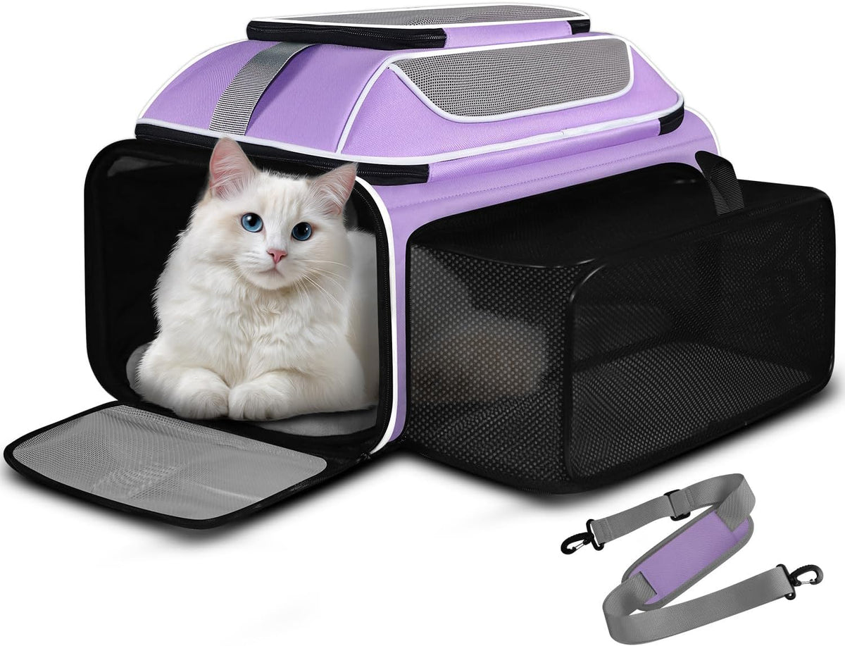 Petskd Top and Side Expandable Pet Carrier 19x13x9 Inches Southwest Allegiant Airlines Approved
