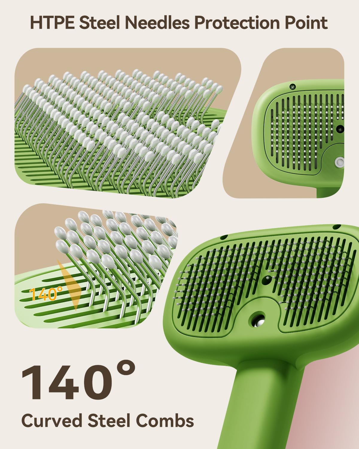 ROJECO 3-in-1 Pet Steam Brush for Cats&Dogs - Detangling Comb with Adjustable Mist, Handheld