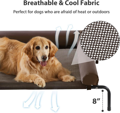 RRPETHOME Large Elevated Cooling Dog Bed, Raised Dog Cot Beds for Large Dogs, Elevated Outdoor Pet