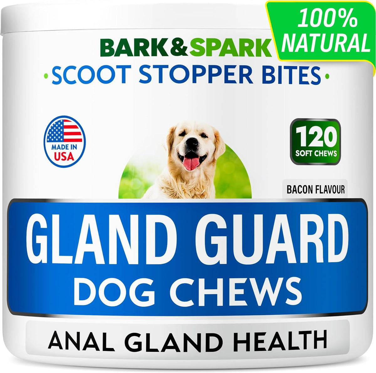 BARK&Spark Dog Anal Gland Treatment Chews - AnalGland Support Supplement - Stop Scoot & Reduce Odor
