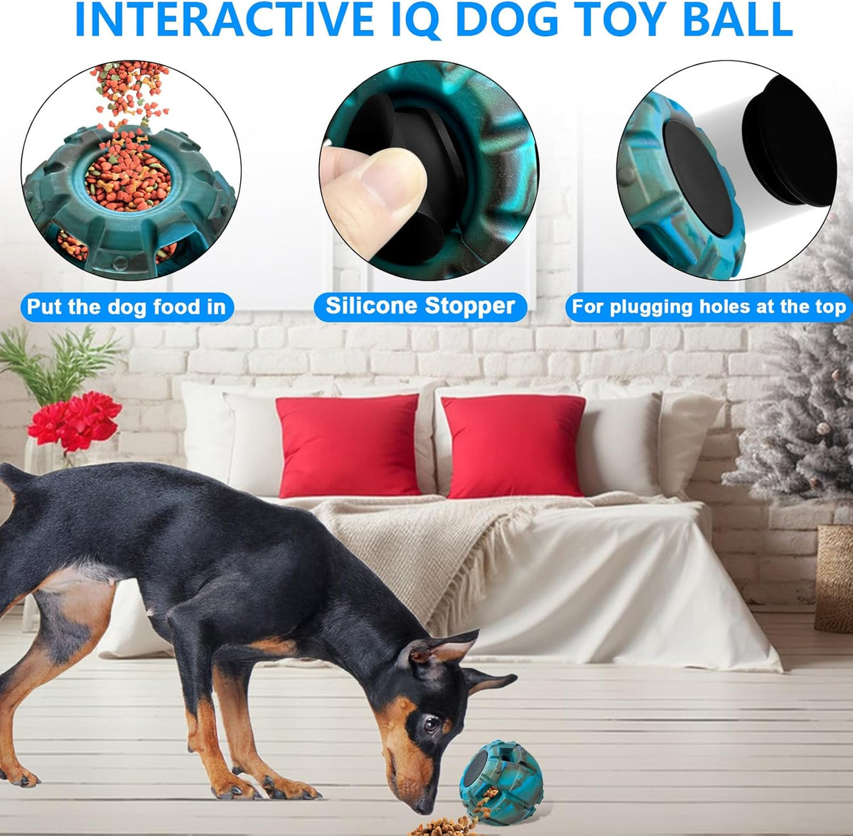 Yipetor Frozen Treat Dispensing Dog Toy - Large Chew Toy, Freezable Fillable Rubber, Reduces