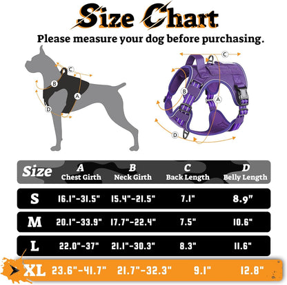 rabbitgoo Dog Harness for Large Dogs No Pull, Tactical Service Pet Vest with Molle and Control