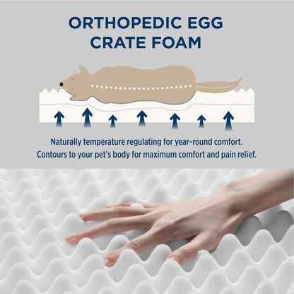 Bedsure Dog Beds Large Sized Dog - Orthopedic Flat Pet Beds with Removable Washable Cover, Egg
