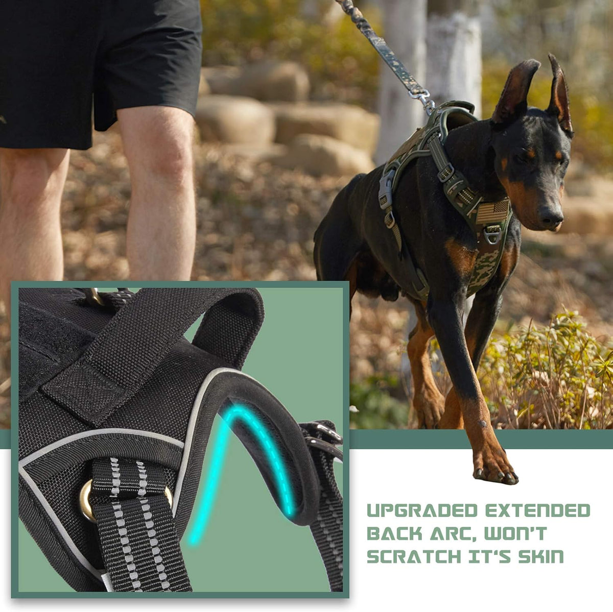 BUMBIN Tactical Dog Harness for Large Dogs No Pull, Famous TIK Tok No Pull Dog Harness, Fit Smart