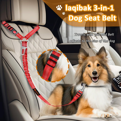 Removable Dog Seat Belt Harness for Car, 3 in 1 Pet Dog Car Seatbelt Leash, Retractable Restraint