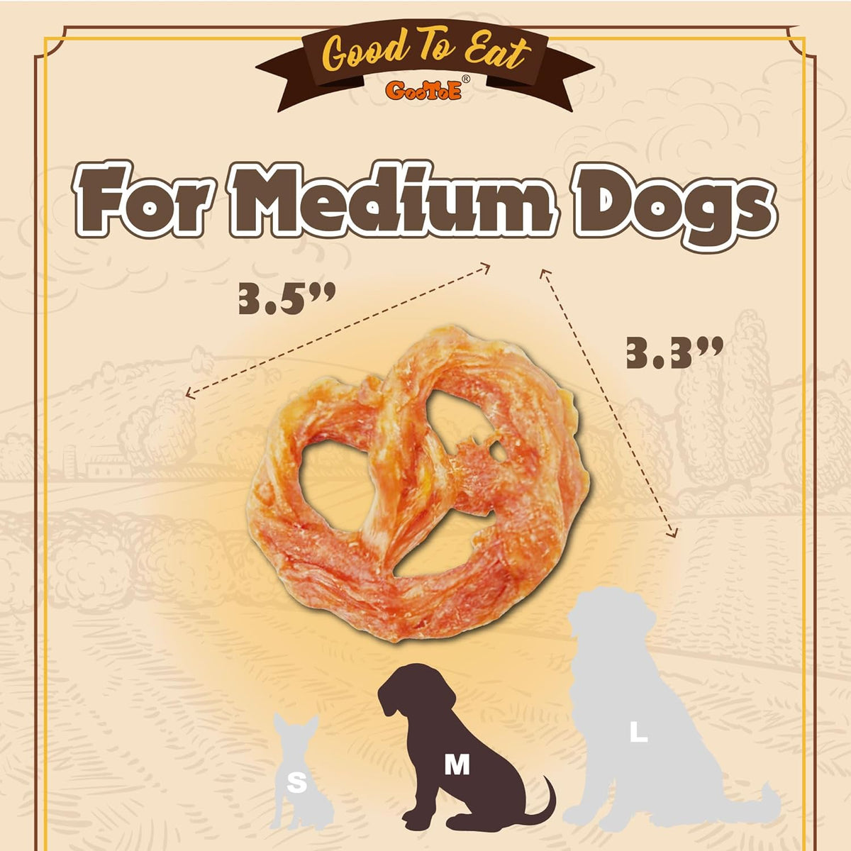 Gootoe Turkey Tendons for Dogs –All-Natural, Hypoallergenic Dog Treats, Rawhide Alternative, Long