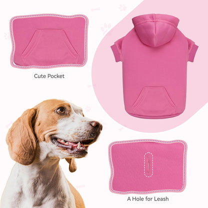 Dog Sweaters for Small Dogs Dog Hoodie Pet Sweater Solid Soft Brushed Fleece Pet Clothes Hoodie