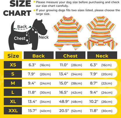 BAEJMJK Striped Dog Pajamas Stretchy Cute Four-Legged Boy Girl Dog Clothes with Sleeves Comfortable