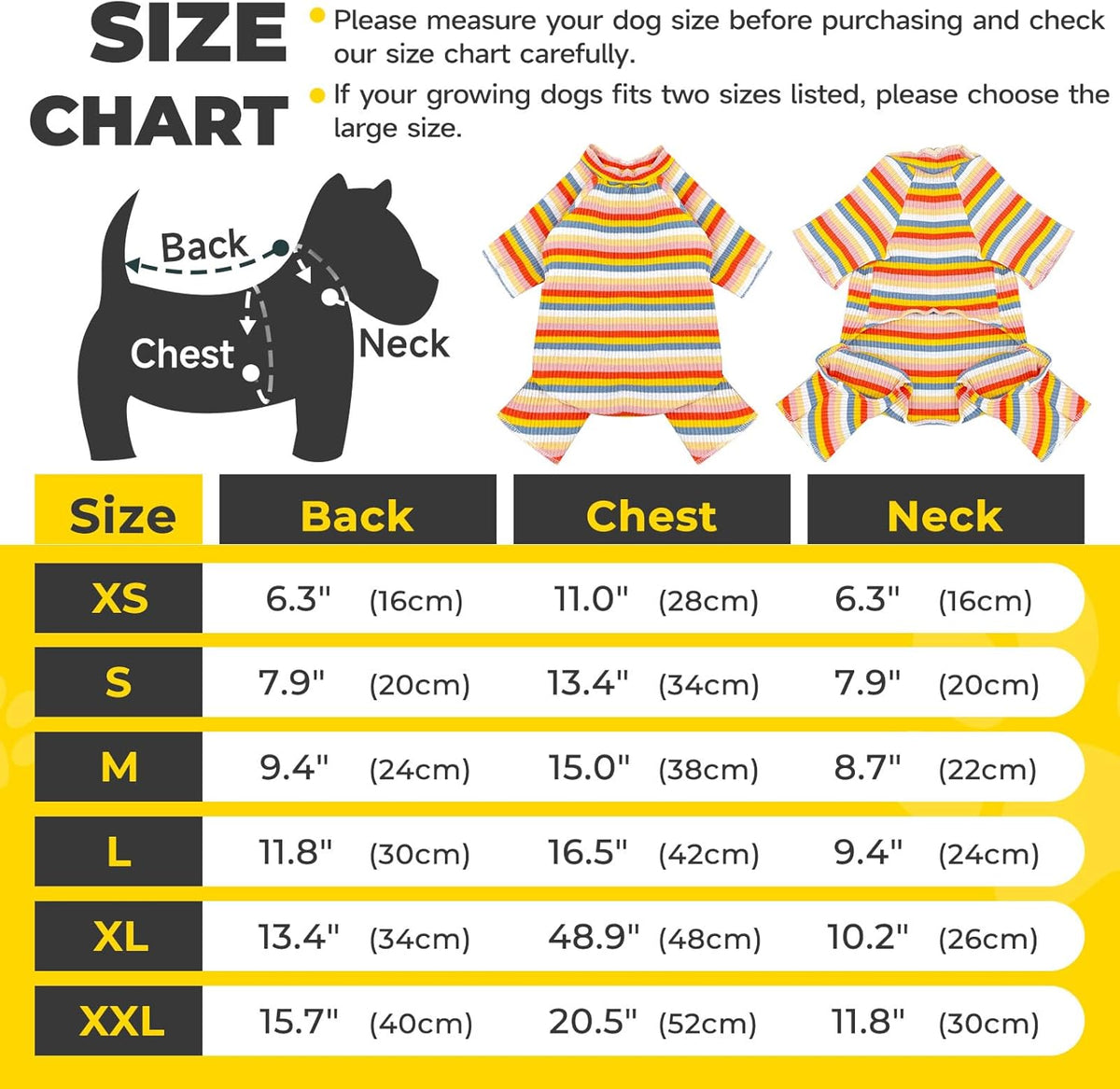 BAEJMJK Striped Dog Pajamas Stretchy Cute Four-Legged Boy Girl Dog Clothes with Sleeves Comfortable