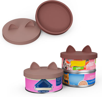 OHMO 2 Pack Pet Food Can Lids, (3.3 in / 85mm) Silicone Pet Food Can Lids Covers for 5.5 oz Cat and
