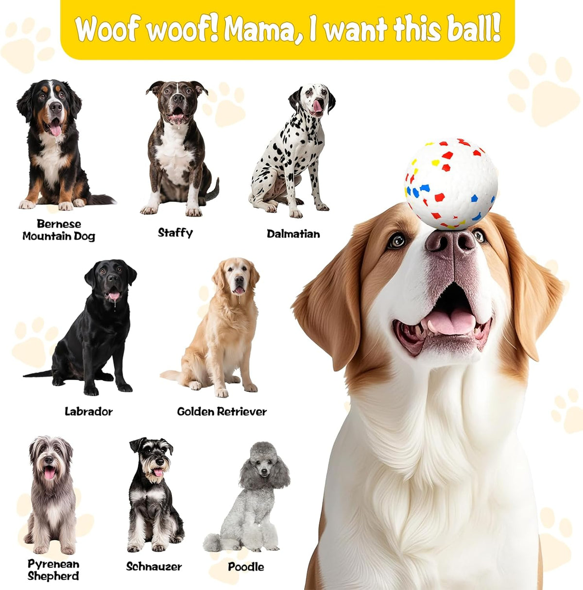 Dog Ball, 2.5 inch Dog Toy for Aggressive Chewers,ETPU Material Durable Ball for