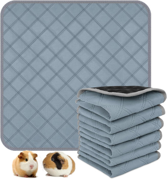 6 Packs Washable Guinea Pig Cage Liners, Waterproof Guinea Pig Pee Pads Reusable Absorbent Bedding