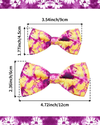 PET SHOW 10 Pack Tie Dye Small Dog Bow Ties Sliding Collar Attachments Puppy Cats Floral Bowties