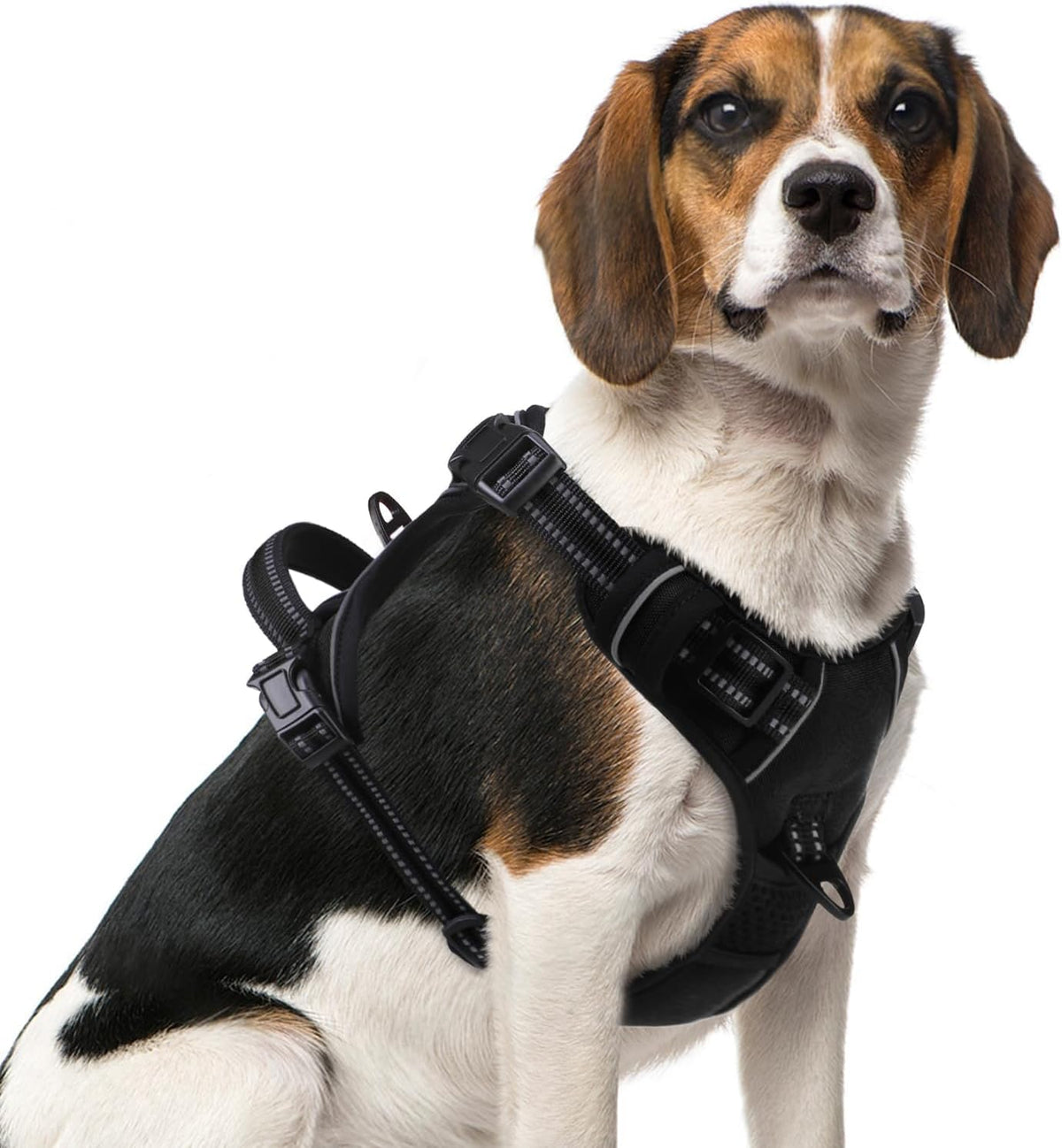 PUPTECK No Pull Dog Harness Medium Sized, Adjustable Reflective Dog Harness with Handle Easy