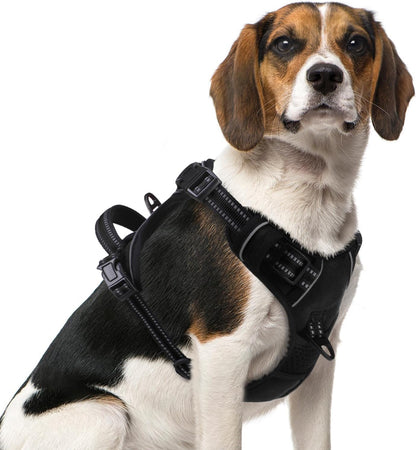 PUPTECK No Pull Dog Harness Medium Sized, Adjustable Reflective Dog Harness with Handle Easy