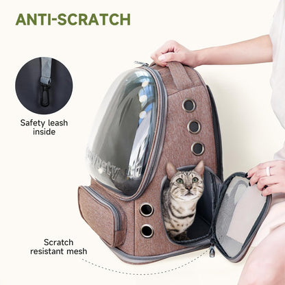Cat Backpack Carrier, Breathable Cat Carrier Large Space Bubble Pet Backpack for Kitty Small Dog up