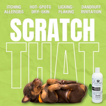 Lillian Ruff Calming Oatmeal Pet Shampoo for Dry Skin & Itch Relief with Aloe & Hydrating Essential